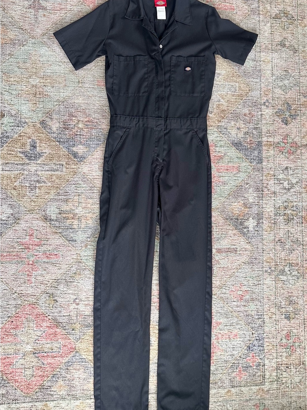 Dickies Women's Black Short-Sleeve Utility Jumpsuit